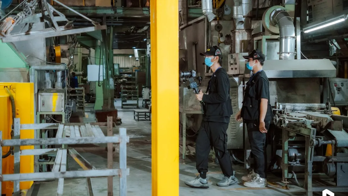 Right Media's team filmed the Factory Tour video inside the LCB Battery factory.