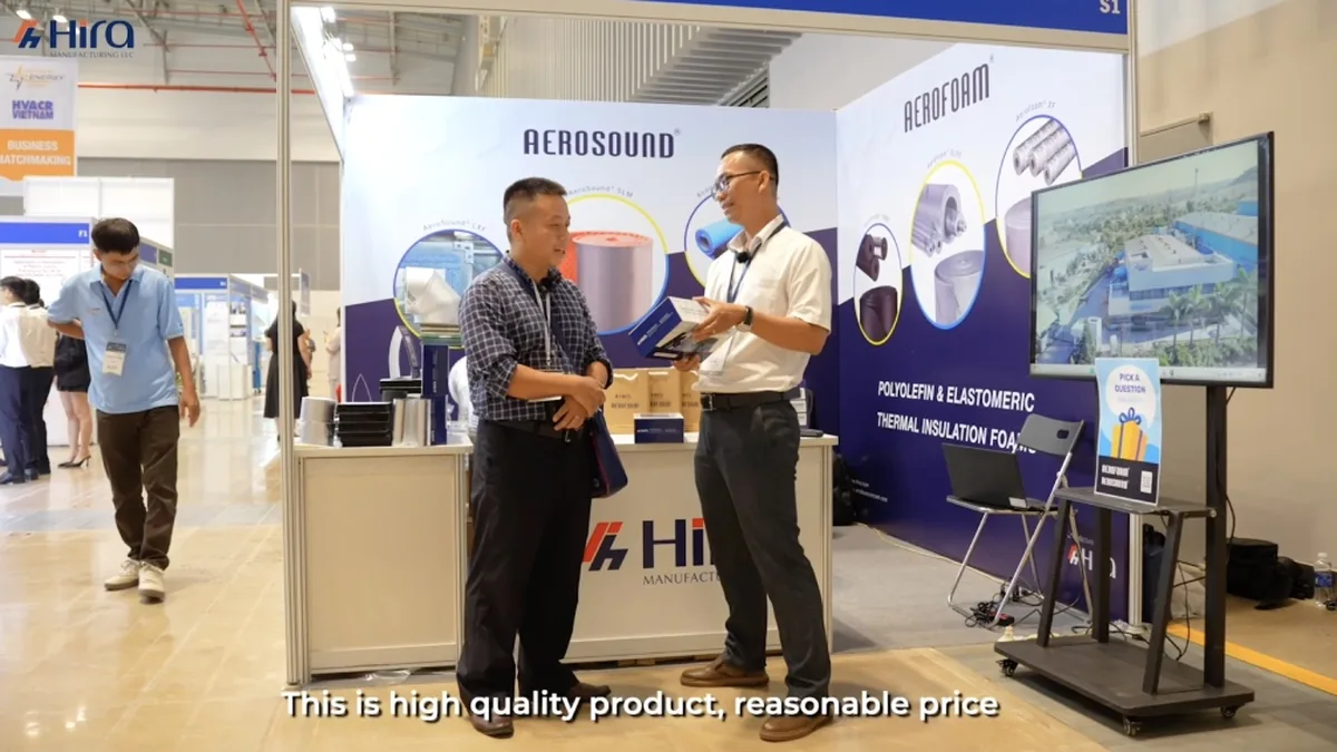 Hira Manufacturing's booth in the exhibition recap video.