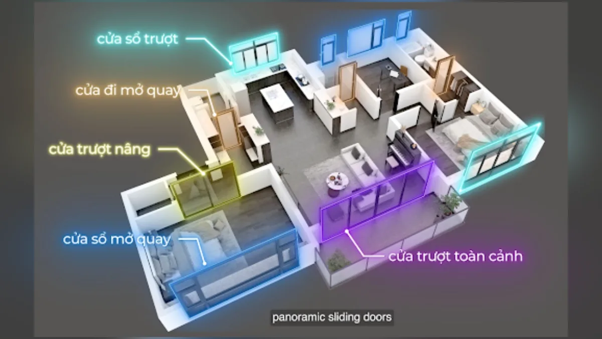 3D graphics of Fletcher aluminum door systems in a corporate video.