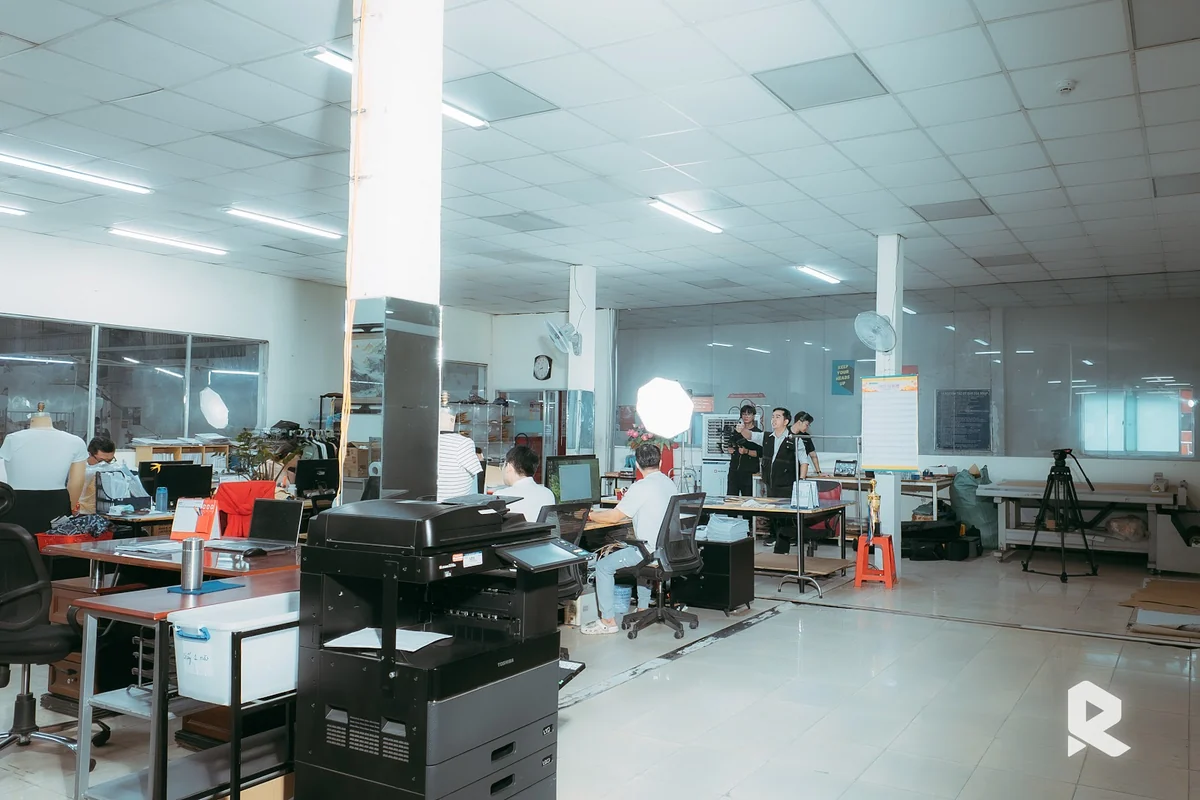 A panoramic view of the sewing line at the Lai Vung factory.