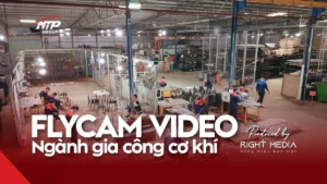 Toàn cảnh xưởng gia công nhìn từ trên cao trong video flycam nhà máy cơ khí NTP Group
