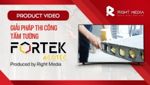 Cảnh cận tấm tường Acotec trong video giới thiệu giải pháp tấm tường Fortek