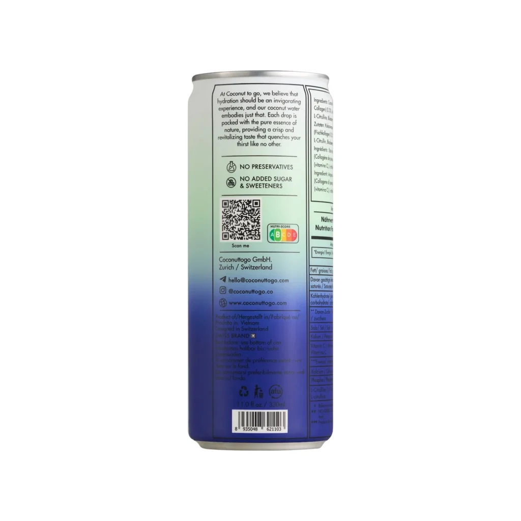 Ảnh packshot lon Coconuttogo trên nền trắng