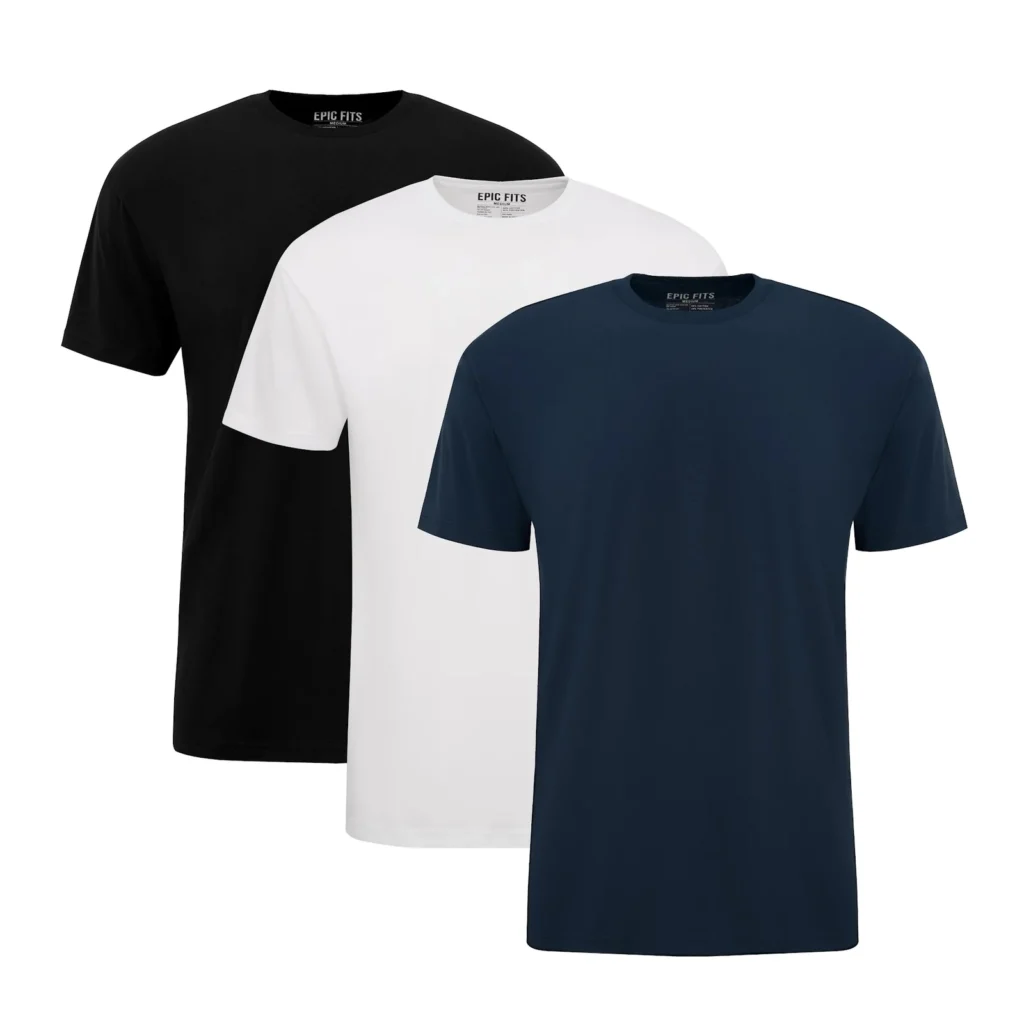 Combo áo thun đen, trắng, xanh navy của Epic Fits