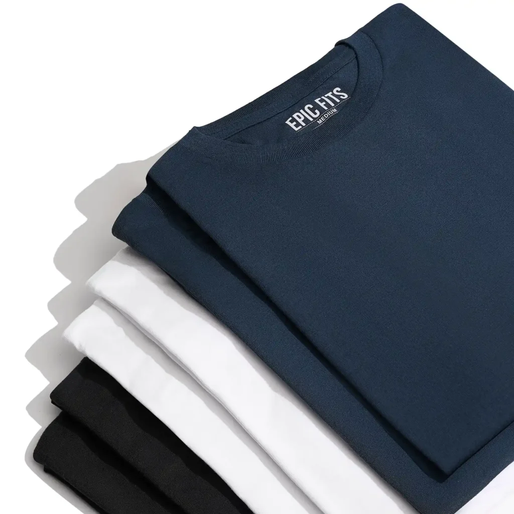 Áo Epic Fits xếp gấp nhiều màu, cận cổ áo