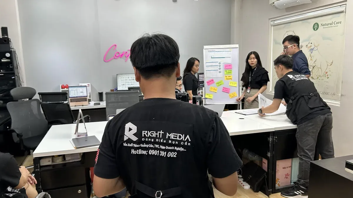 Filming a corporate video for the pet industry at the Pet Prince office.